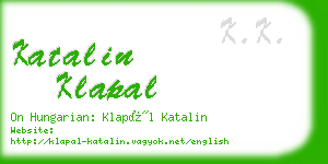 katalin klapal business card